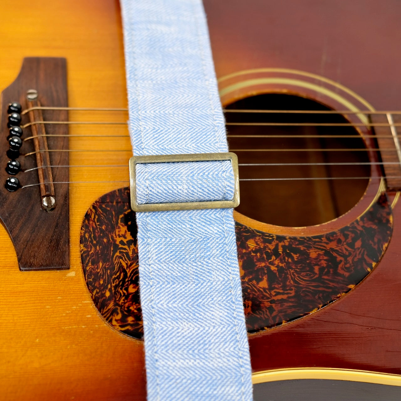 Herringbone Guitar Strap in Topaz