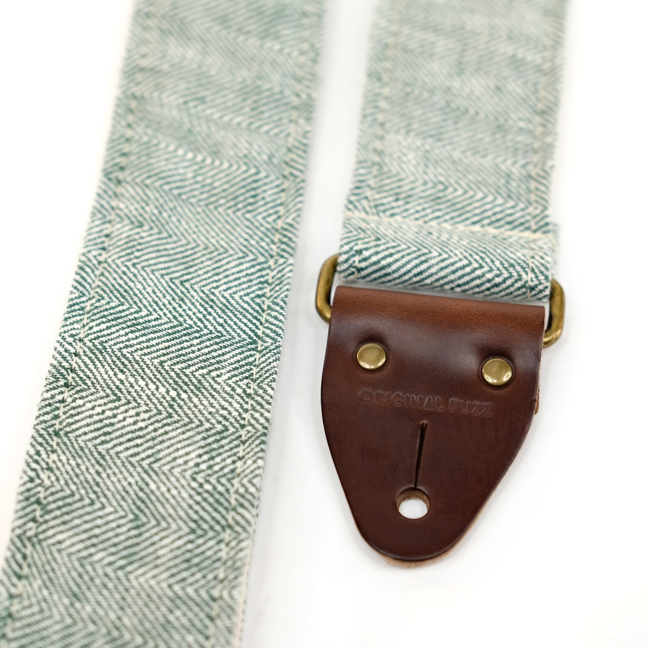 Herringbone Guitar Strap in Emerald