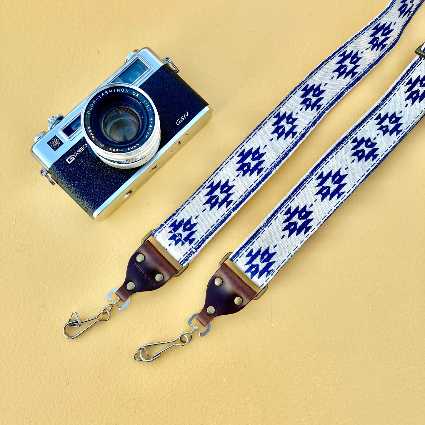 Silkscreen Skinny Camera Strap in Reed Turchi