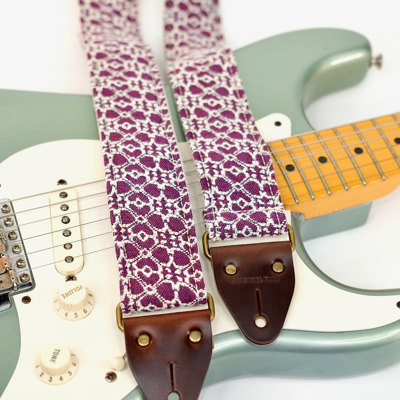 Floral Guitar Strap in Foxglove