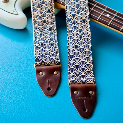 Japanese printed cotton handmade guitar strap from Nashville.