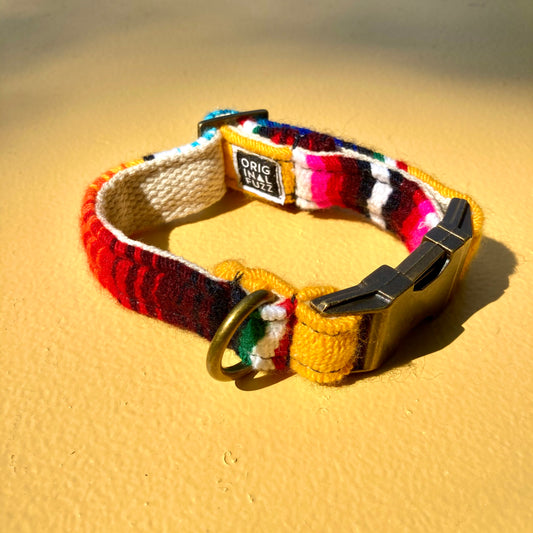 Small Serape Dog Collar in Yellow Serape