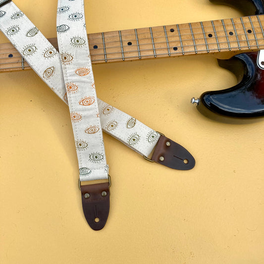 Silkscreen Skinny Guitar Strap in Third Eye