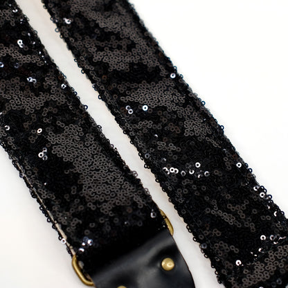 Sequin Guitar Strap in Black