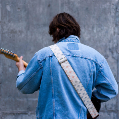 third eye eyeball silkscreen guitar strap by original fuzz and grand palace