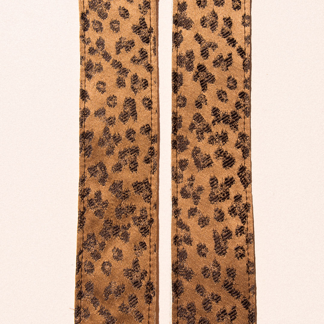 vintage golden leopard print guitar strap by Original Fuzz