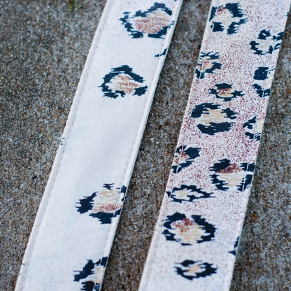 Leopard print vintage guitar strap by Original Fuzz. 